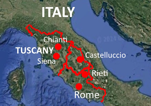 Classic BMW Motorcycle Tuscany scenic view - Motorcycle Tours tour destination