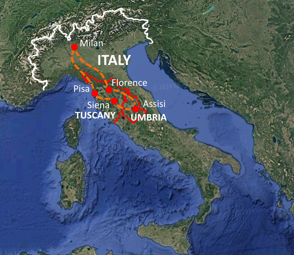 Miata Tuscany & Umbria (2027) scenic view - Miata Driving Tours tour destination